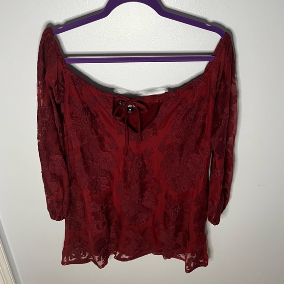 For Love & Lemons Sangria Dress Crimson Medium - Picture 2 of 11